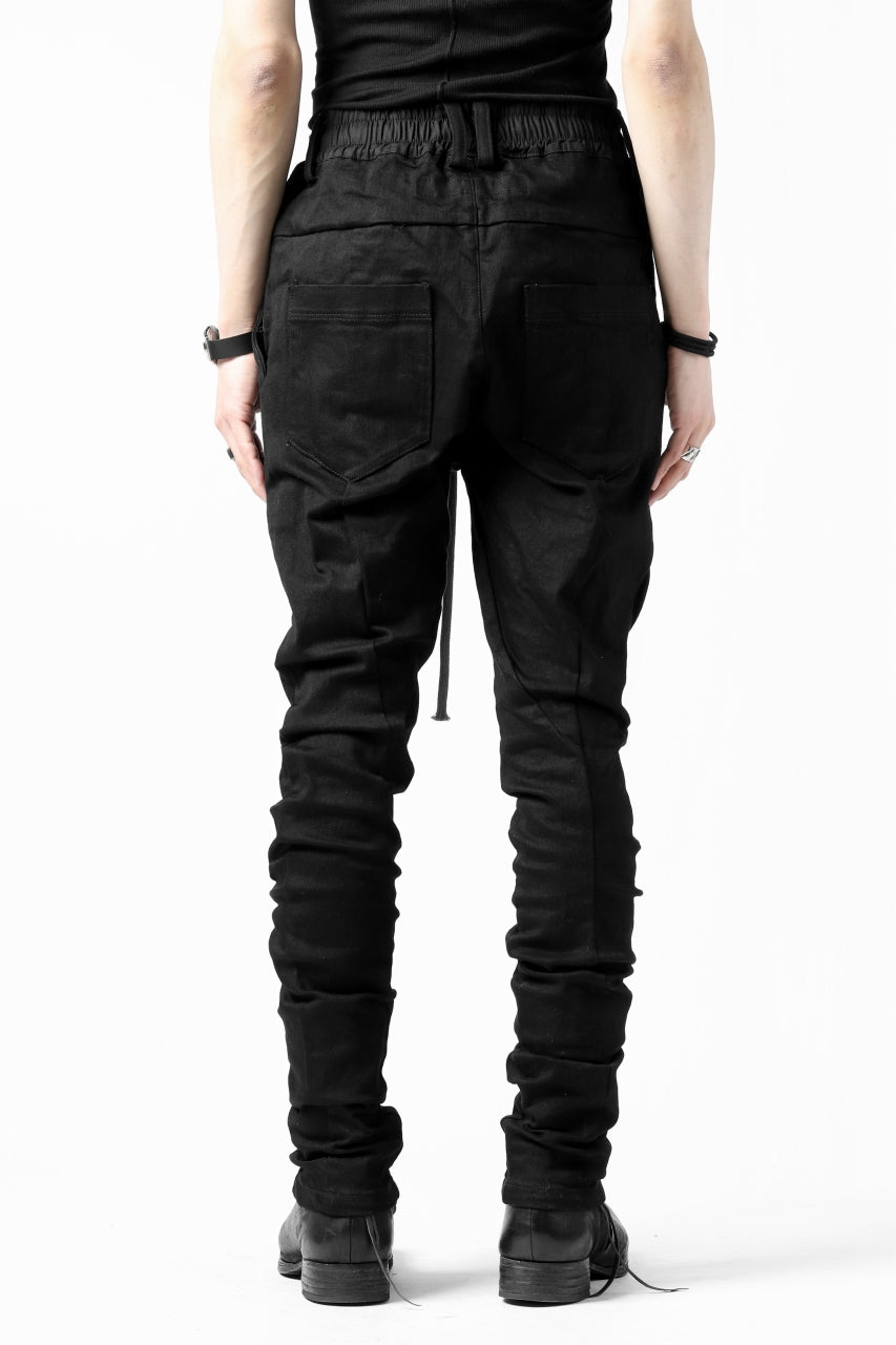 A.F ARTEFACT -thin-3D- WASHER DENIM ANATOMICAL PANTS (BLACK)