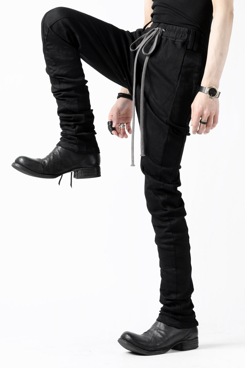 A.F ARTEFACT -thin-3D- WASHER DENIM ANATOMICAL PANTS (BLACK)