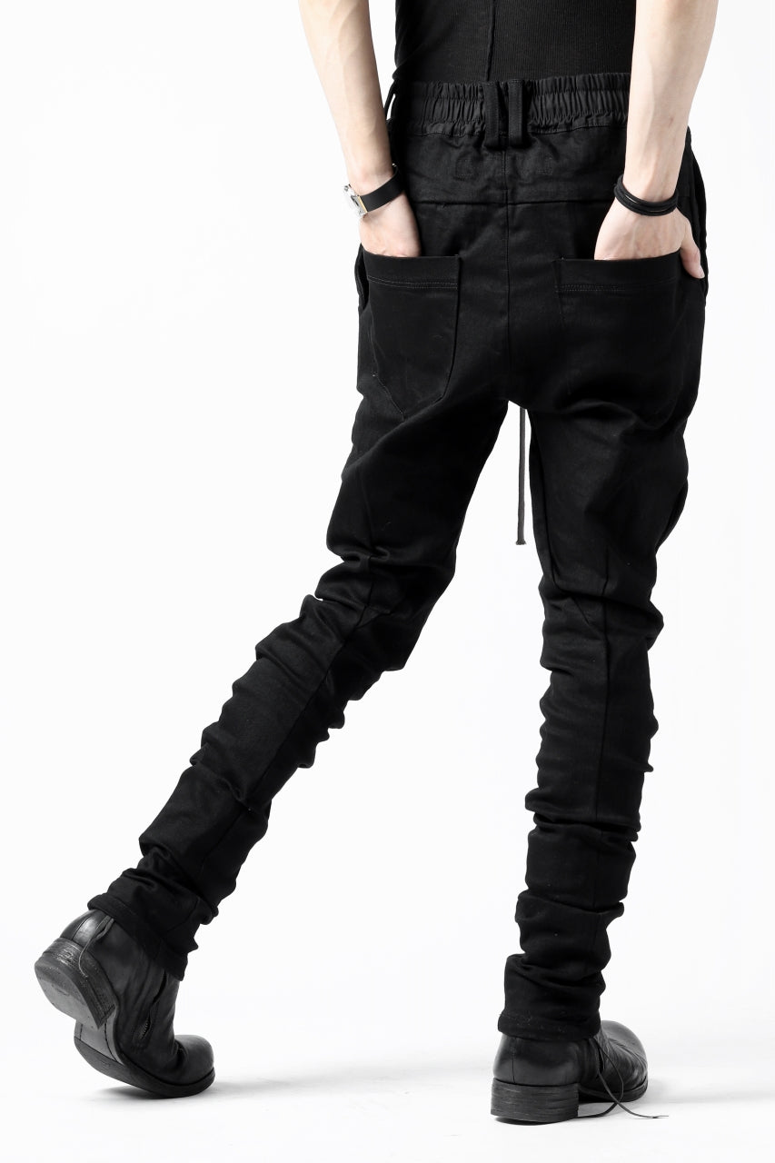 A.F ARTEFACT -thin-3D- WASHER DENIM ANATOMICAL PANTS (BLACK)