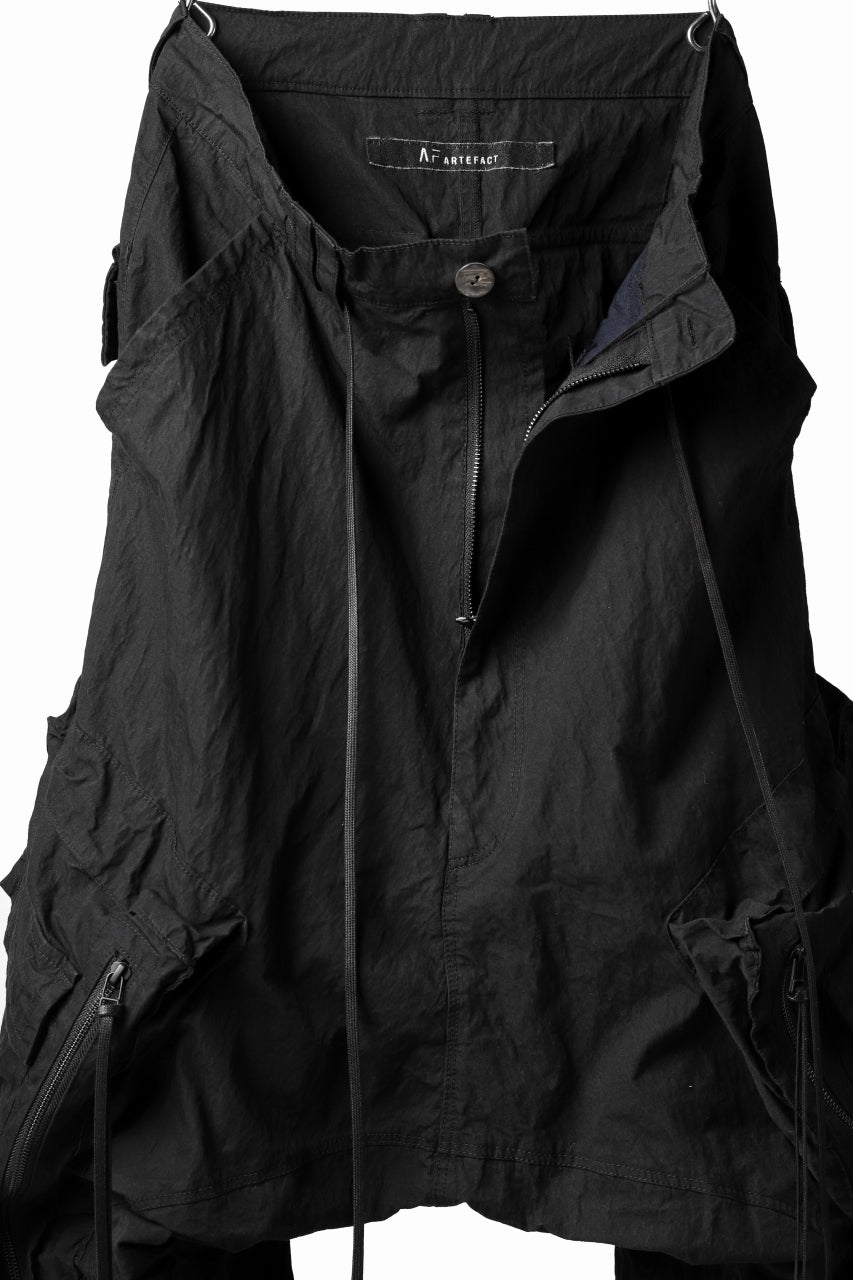 A.F ARTEFACT HEAVY CROTCH CARGO PANTS / COTTON WEATHER (BLACK)