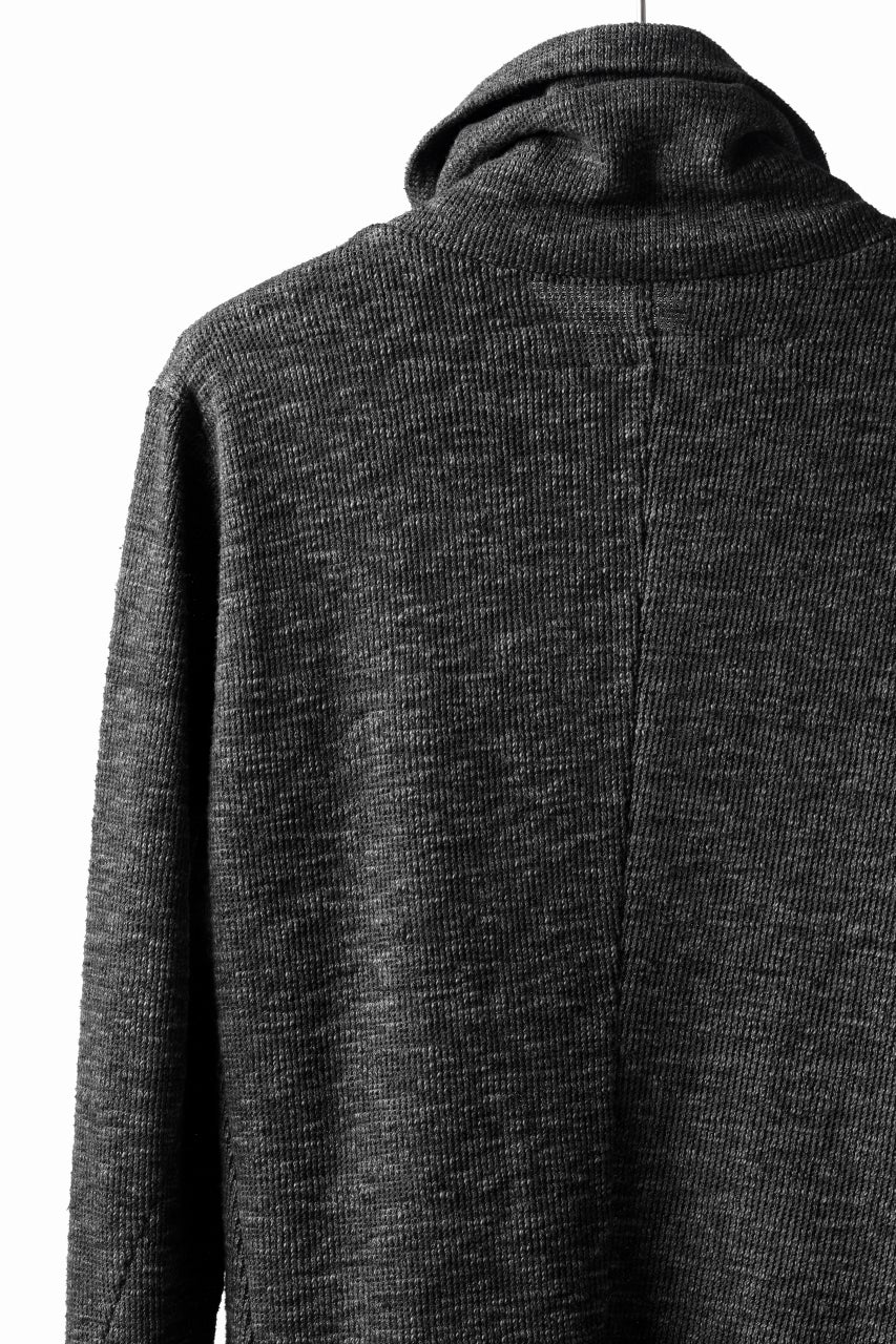 A.F ARTEFACT "Trunk-Show" HIGH NECK WRAP TOPS / COLD DYED SLAB KNIT JERSEY (GREY)