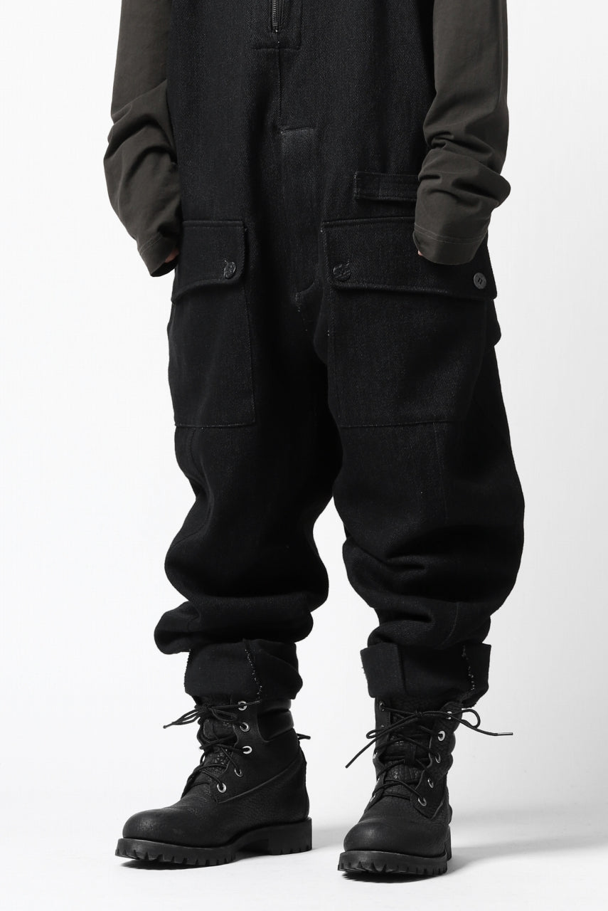 画像をギャラリービューアに読み込む, A.F ARTEFACT OVERALLS / COMBINATION DENIM (ALL BLACK)