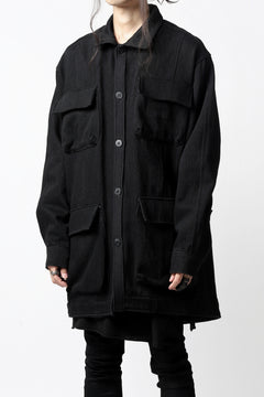 Load image into Gallery viewer, A.F ARTEFACT MILITARY WORK JACKET / LOW COUNT DENIM (BLACK)