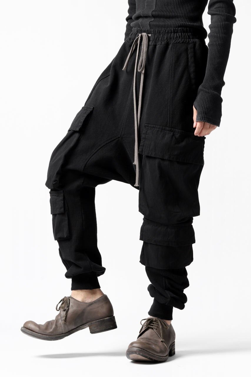 A.F ARTEFACT MILITARY SAROUEL PANTS / MULTI-COMBINATION (REACTIVE DYED BLACK)