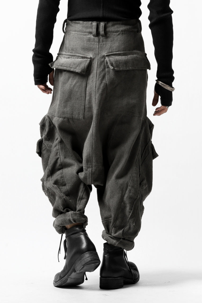 画像をギャラリービューアに読み込む, A.F ARTEFACT HEAVY CROTCH CARGO PANTS / LOW COUNT DENIM (DYED GREY)