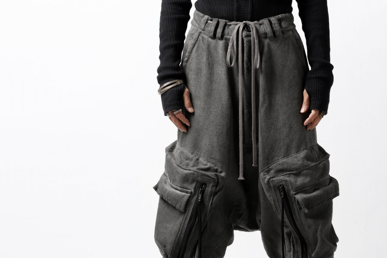 A.F ARTEFACT HEAVY CROTCH CARGO PANTS / LOW COUNT DENIM (DYED GREY)