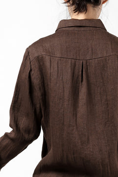 画像をギャラリービューアに読み込む, A.F ARTEFACT CLASSIC LONG SLEEVE SHIRT / HERRINGBONE LINEN (BROWN)