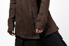 画像をギャラリービューアに読み込む, A.F ARTEFACT CLASSIC LONG SLEEVE SHIRT / HERRINGBONE LINEN (BROWN)