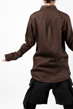 画像をギャラリービューアに読み込む, A.F ARTEFACT CLASSIC LONG SLEEVE SHIRT / HERRINGBONE LINEN (BROWN)