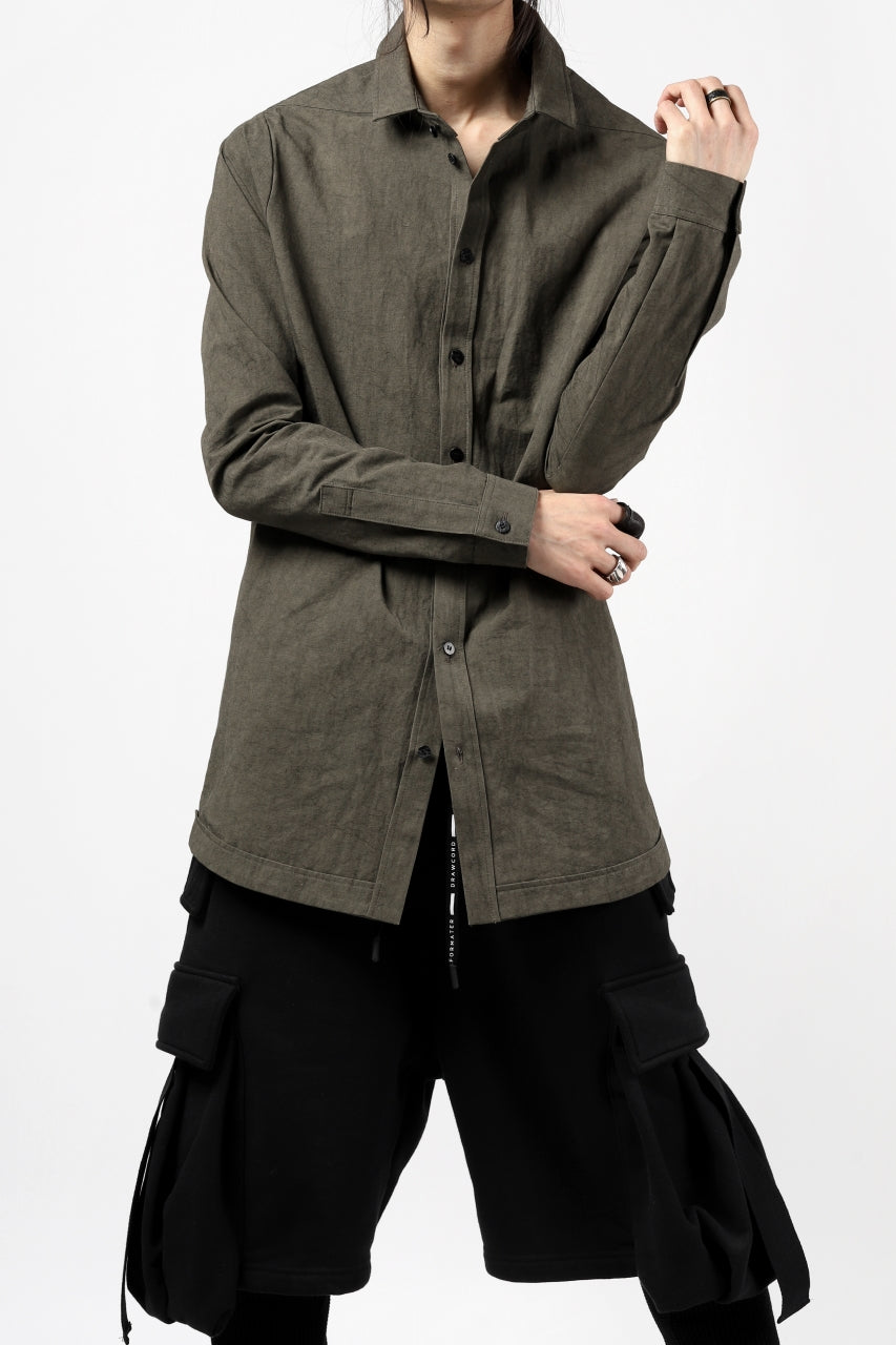 画像をギャラリービューアに読み込む, A.F ARTEFACT CLASSIC LONG SLEEVE SHIRT / PURE LINEN (KHAKI)