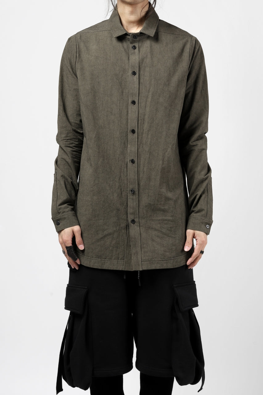 A.F ARTEFACT CLASSIC LONG SLEEVE SHIRT / PURE LINEN (KHAKI)