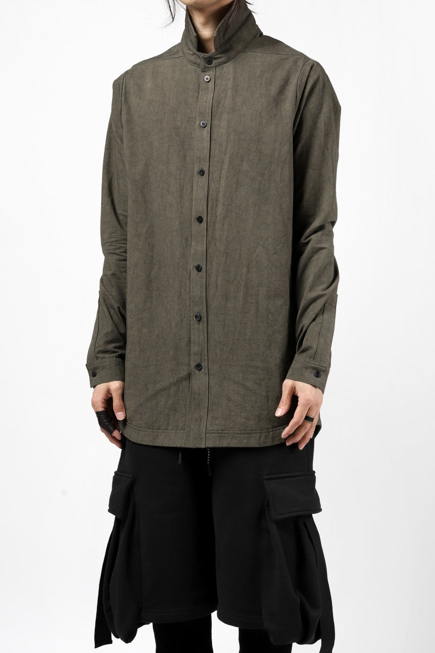 A.F ARTEFACT CLASSIC LONG SLEEVE SHIRT / PURE LINEN (KHAKI)