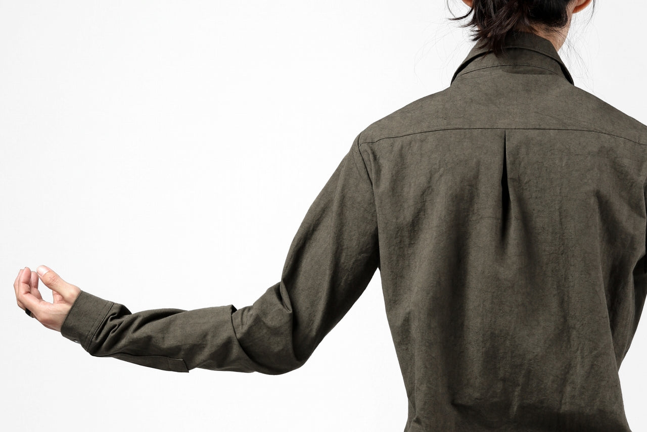 A.F ARTEFACT CLASSIC LONG SLEEVE SHIRT / PURE LINEN (KHAKI)