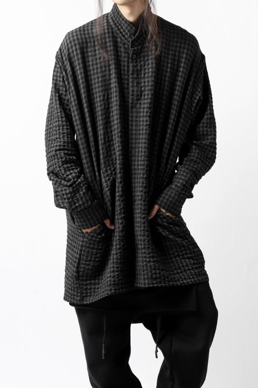 画像をギャラリービューアに読み込む, A.F ARTEFACT GARDENER LONGCHECK SHIRT (DARK GREY)