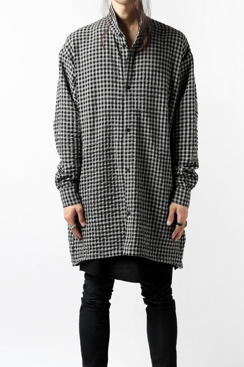 A.F ARTEFACT GARDENER LONGCHECK SHIRT (LIGHT GREY)