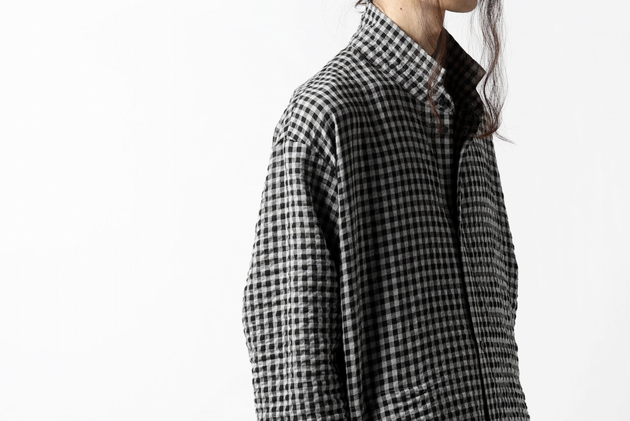 A.F ARTEFACT GARDENER LONGCHECK SHIRT (LIGHT GREY)