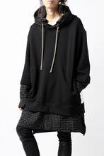 Load image into Gallery viewer, A.F ARTEFACT BIG HOODIE COMBI SWEAT &amp; SHIRT PARKA / (BLACK x GREY CHECK)