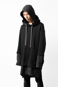 画像をギャラリービューアに読み込む, A.F ARTEFACT COMBINATION SWEAT SHIRT HOODIE (BLACK x GREY CHECK)