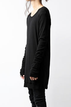 画像をギャラリービューアに読み込む, A.F ARTEFACT DOUBLE LAYERED LONG TOPS / SOFT GAUZE LJ (BLACK)