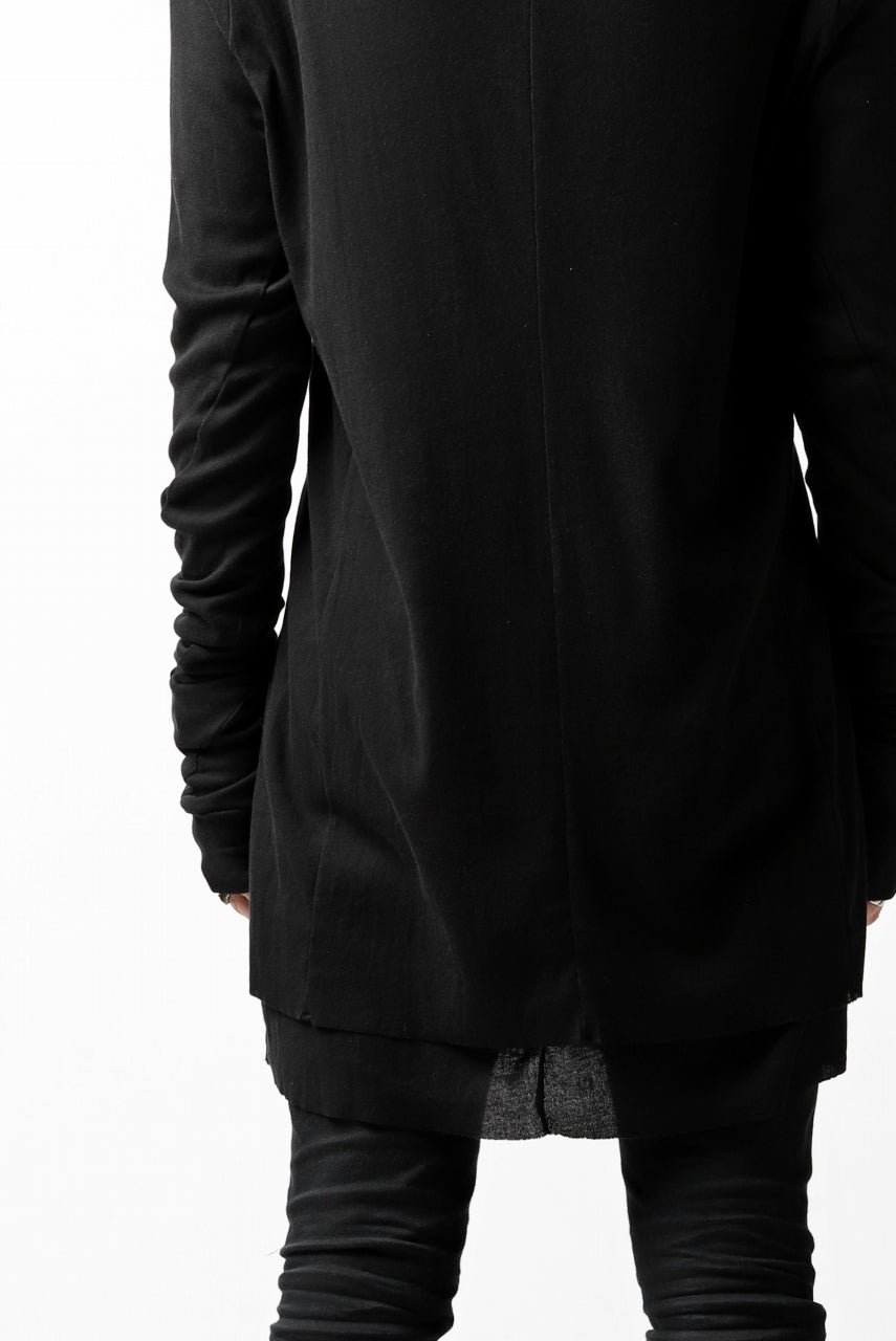 A.F ARTEFACT DOUBLE LAYERED LONG TOPS / SOFT GAUZE LJ (BLACK)