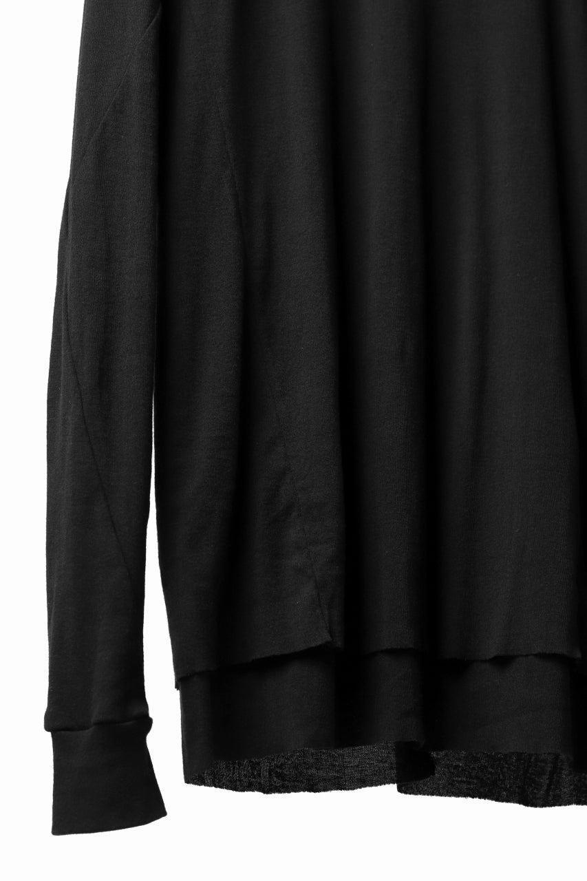 A.F ARTEFACT DOUBLE LAYERED LONG TOPS / SOFT GAUZE LJ (BLACK)