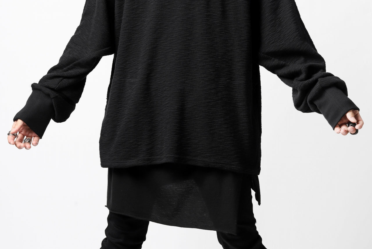 A.F ARTEFACT BOMBER PULLOVER TOPS #2 / SLAB KNIT JERSEY (BLACK)