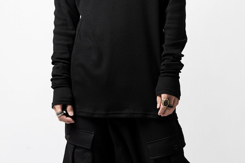 Load image into Gallery viewer, A.F ARTEFACT exclusive RAGLAN PULL OVER TOPS / COTTON MODAL RIB (BLACK)