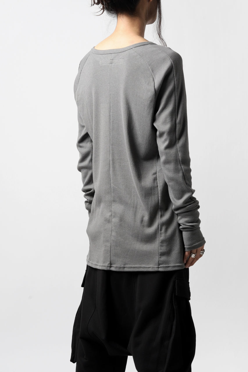 Load image into Gallery viewer, A.F ARTEFACT exclusive RAGLAN PULL OVER TOPS / COTTON MODAL RIB (GREY)