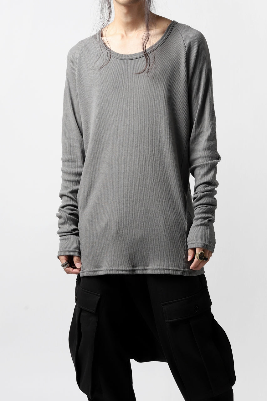 Load image into Gallery viewer, A.F ARTEFACT exclusive RAGLAN PULL OVER TOPS / COTTON MODAL RIB (GREY)