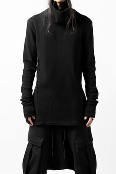 Load image into Gallery viewer, A.F ARTEFACT exclusive HIGH NECK WRAP TOPS / WAFFLE JERSEY (BLACK)