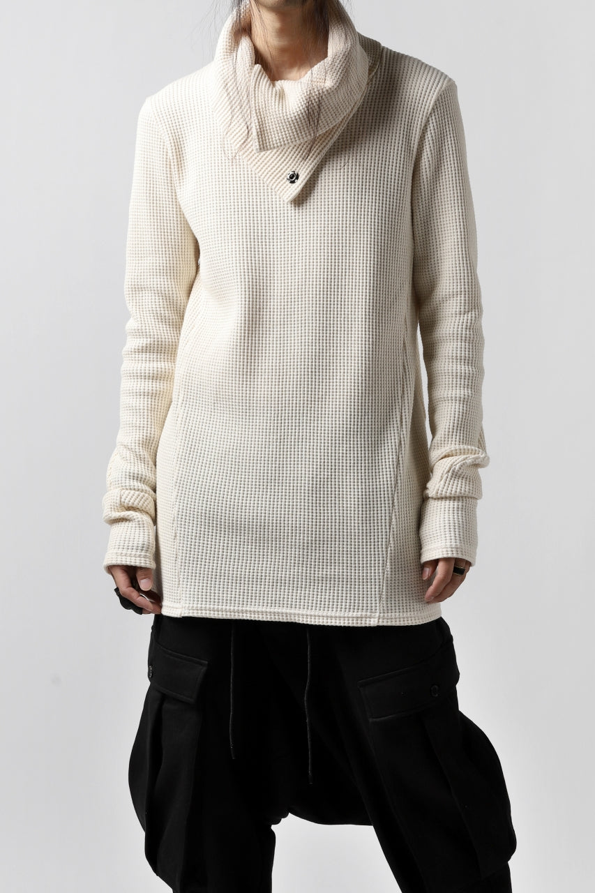 Load image into Gallery viewer, A.F ARTEFACT exclusive HIGH NECK WRAP TOPS / WAFFLE JERSEY (ECRU)