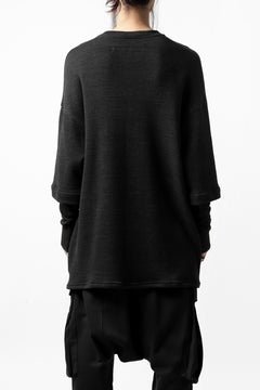 Load image into Gallery viewer, A.F ARTEFACT exclusive LAYERED PULL OVER TOPS / VINTAGE SLAB x THERMOLITE® CORE (BLACK x BLACK)
