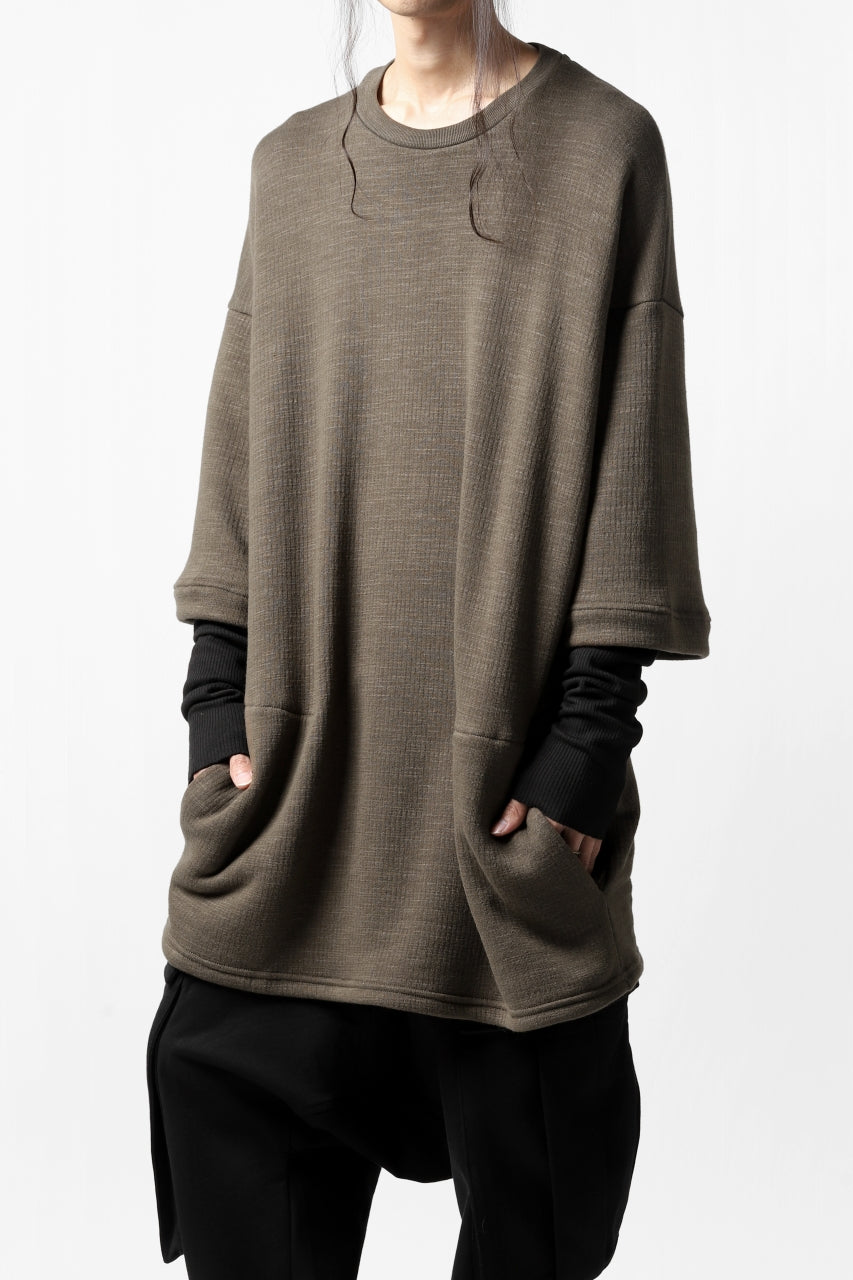A.F ARTEFACT exclusive LAYERED PULL OVER TOPS / VINTAGE SLAB x THERMOLITE® CORE (KHAKI x BLACK)