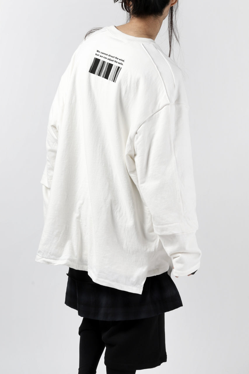 A.F ARTEFACT "ANSWERS" DOCKING SWEATER TOPS (WHITE)