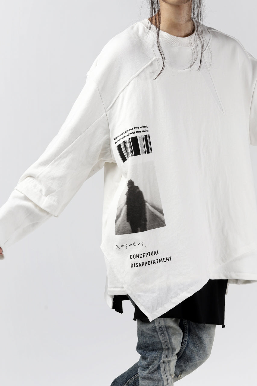 A.F ARTEFACT "ANSWERS" DOCKING SWEATER TOPS (WHITE)