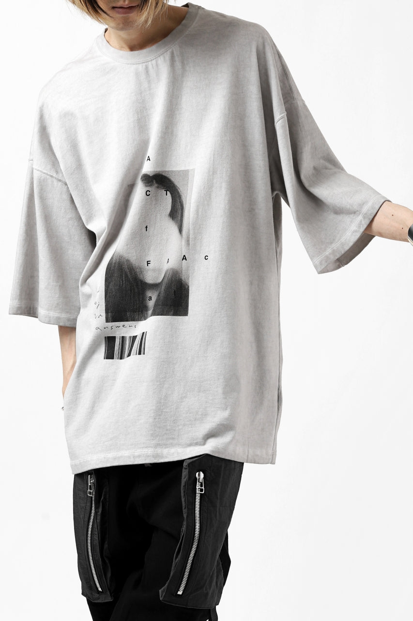 A.F ARTEFACT "TWINS" ICE DYEING LOOSEY T-SHIRT (GREY)