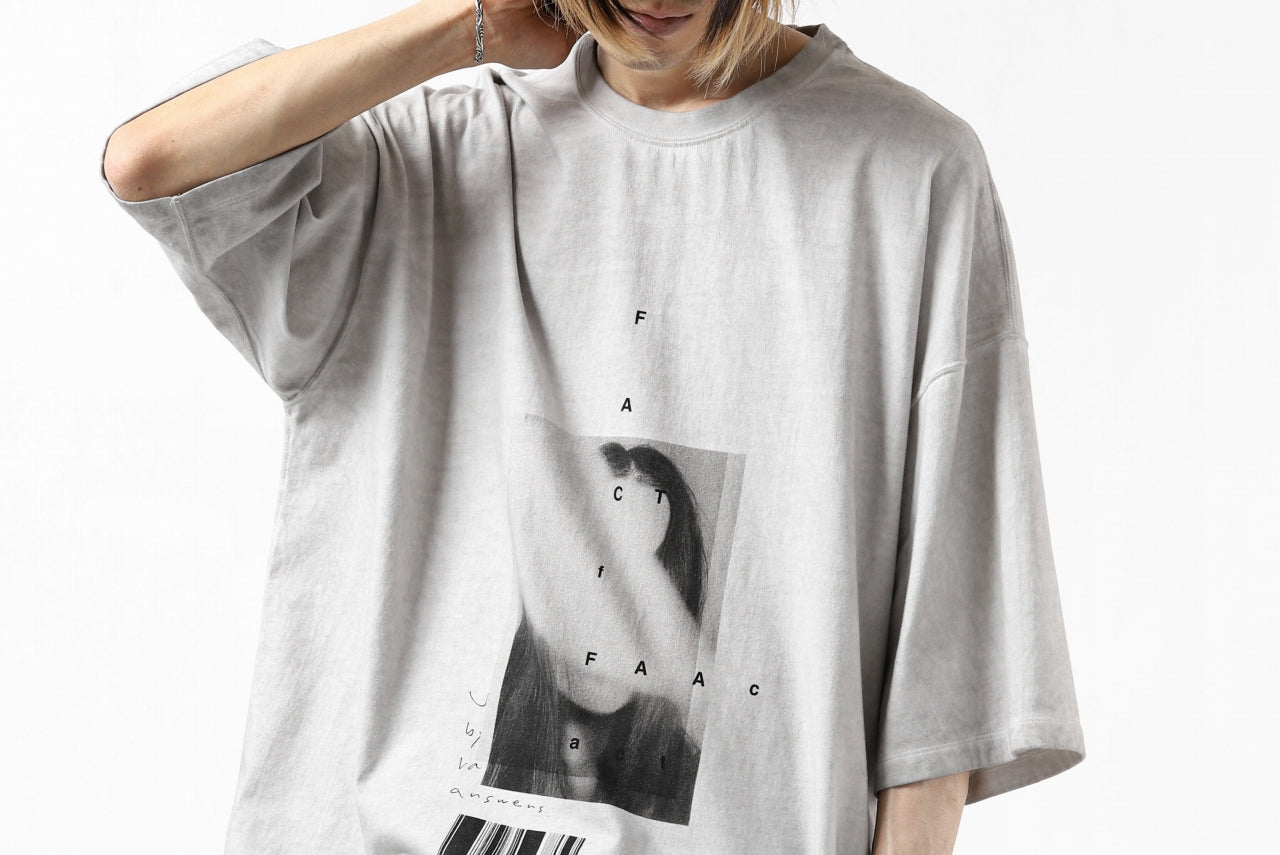 A.F ARTEFACT "TWINS" ICE DYEING LOOSEY T-SHIRT (GREY)