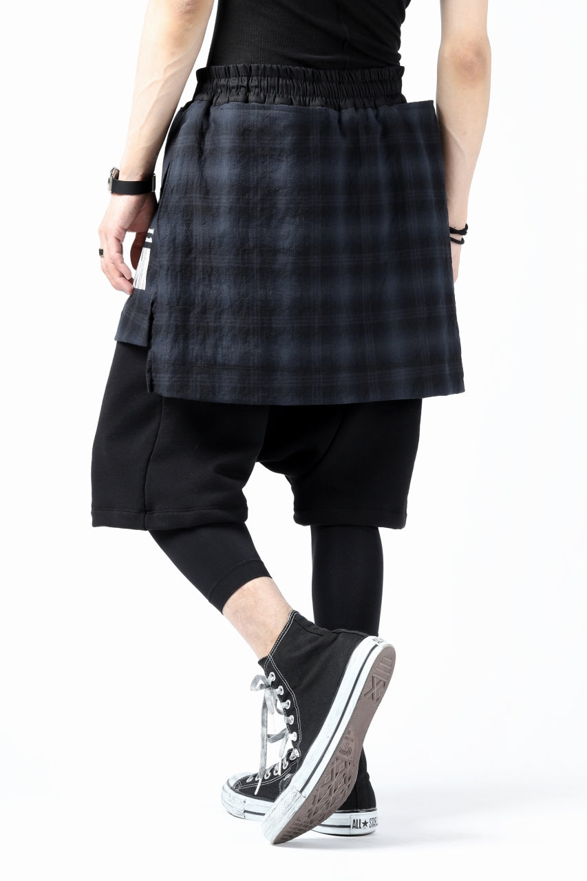 A.F ARTEFACT exclusive "BOXY" DOCKING SARROUEL SHORTS (BLACK×CHECK)