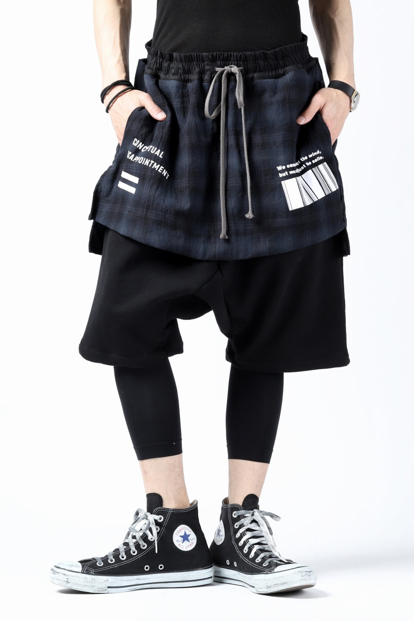 A.F ARTEFACT exclusive "BOXY" DOCKING SARROUEL SHORTS (BLACK×CHECK)