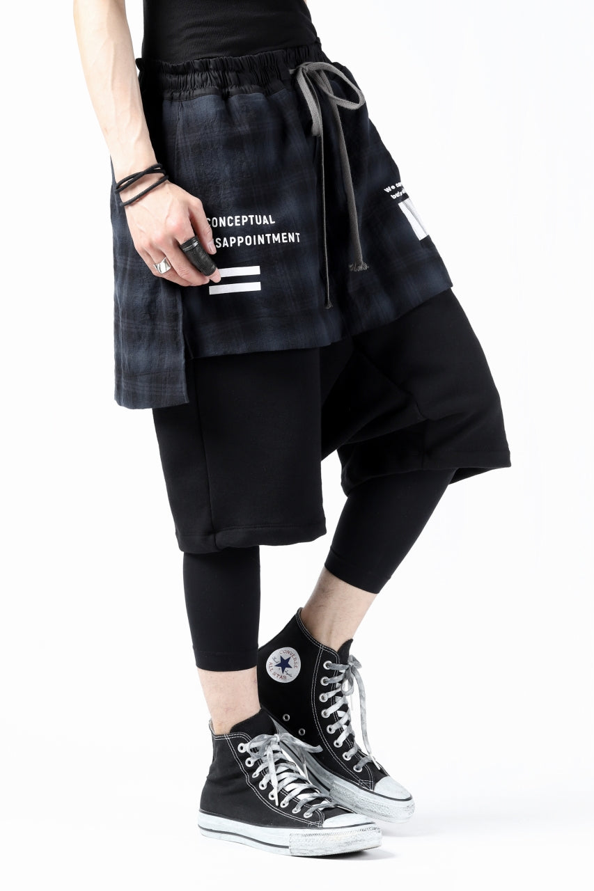 A.F ARTEFACT exclusive "BOXY" DOCKING SARROUEL SHORTS (BLACK×CHECK)