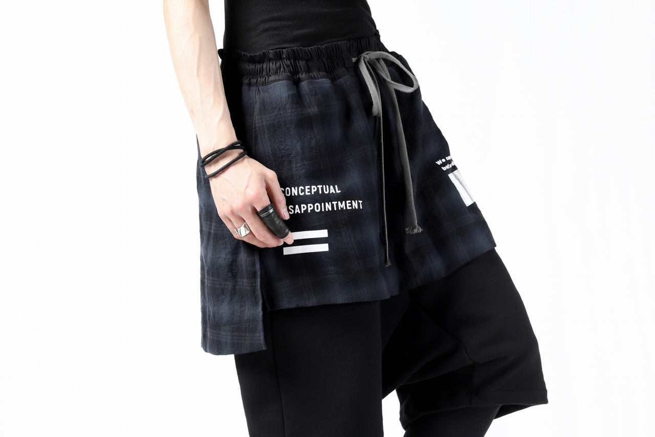 A.F ARTEFACT exclusive "BOXY" DOCKING SARROUEL SHORTS (BLACK×CHECK)