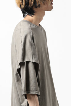 画像をギャラリービューアに読み込む, A.F ARTEFACT &quot;NO FACE&quot; LAYERED OVER SIZE TOPS (GREY)