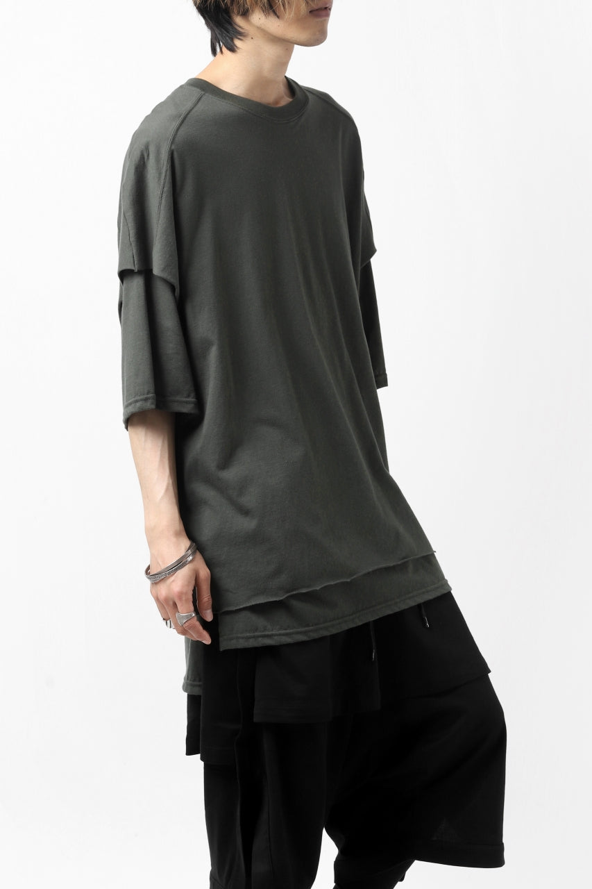 画像をギャラリービューアに読み込む, A.F ARTEFACT &quot;NO FACE&quot; LAYERED OVER SIZE TOPS (KHAKI)