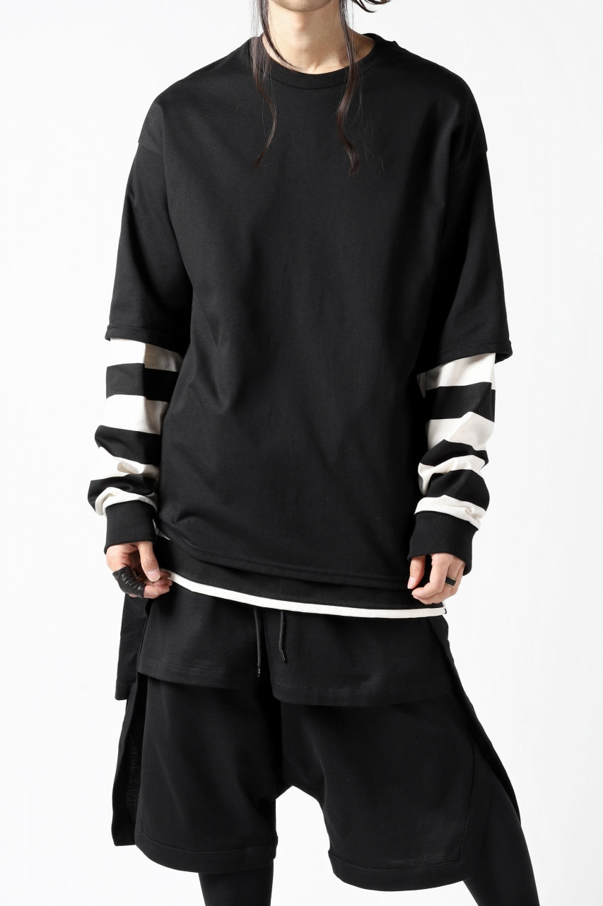 A.F ARTEFACT "DUAL" LAYERED LOOSEY TOPS (BLACK×IVORY)
