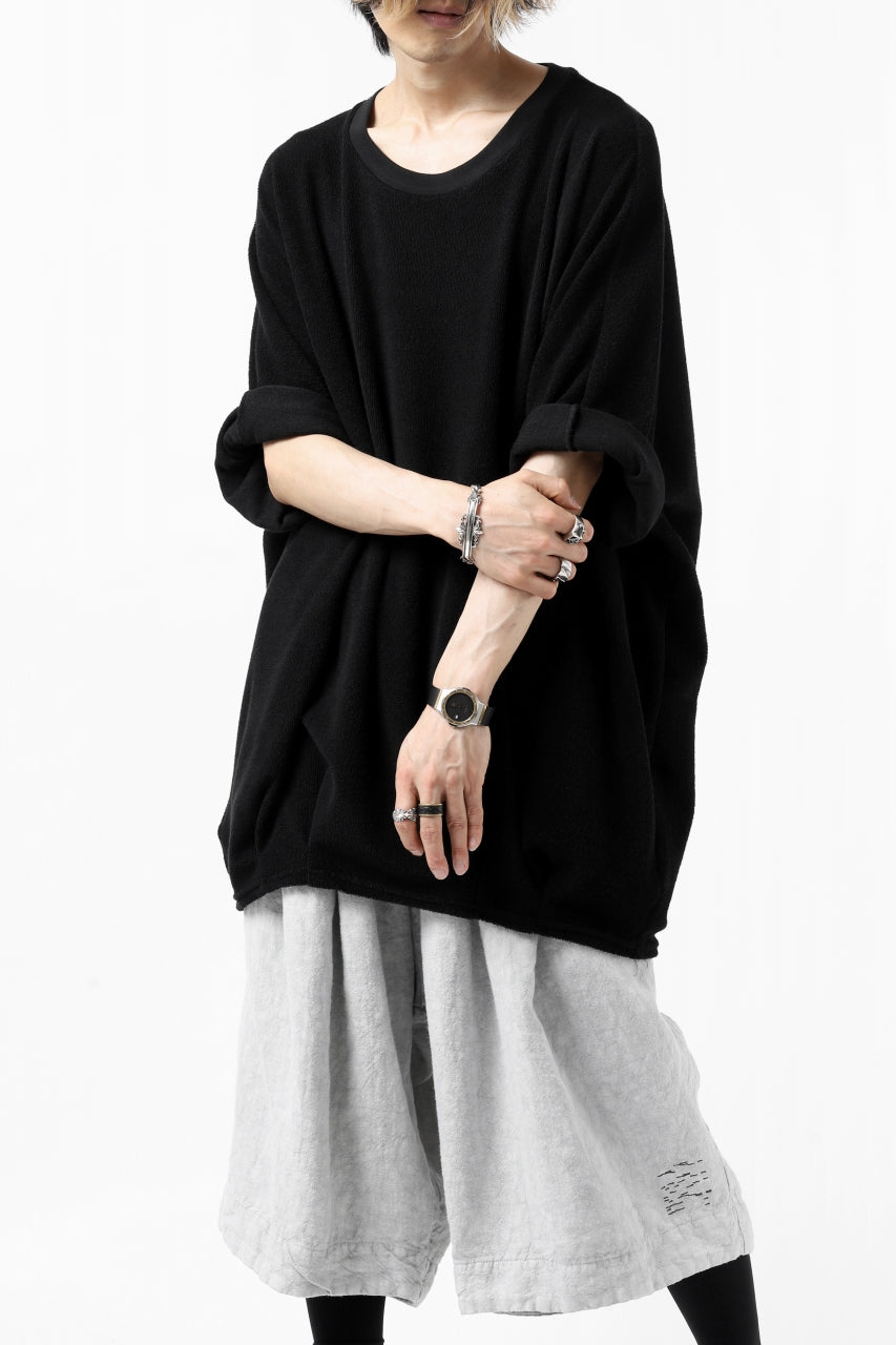 A.F ARTEFACT x LOOM exclusive "dolman" LOOSEY TOPS / IZMIR PILE JERSEY (BLACK)