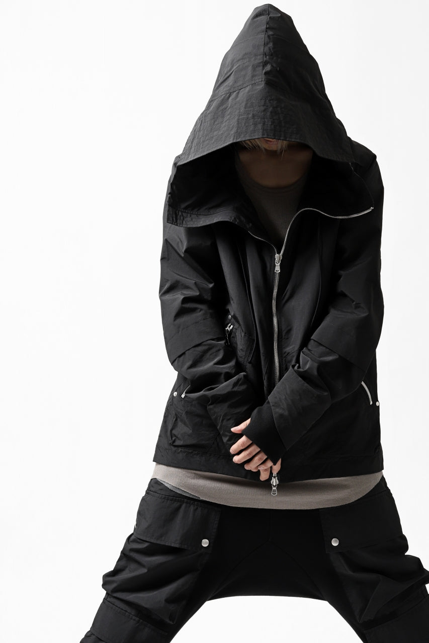 A.F ARTEFACT "PLEASANT" PARKA-JACKET / SALT SHRINKAGE NYLON (BLACK)