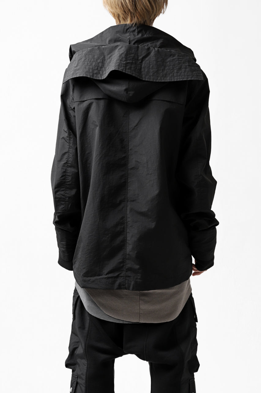 A.F ARTEFACT "PLEASANT" PARKA-JACKET / SALT SHRINKAGE NYLON (BLACK)