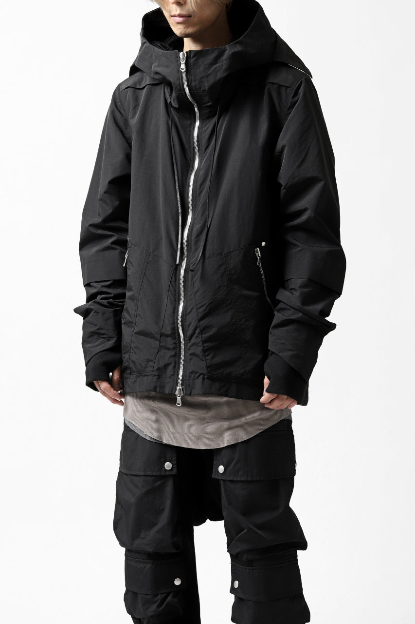 A.F ARTEFACT "PLEASANT" PARKA-JACKET / SALT SHRINKAGE NYLON (BLACK)