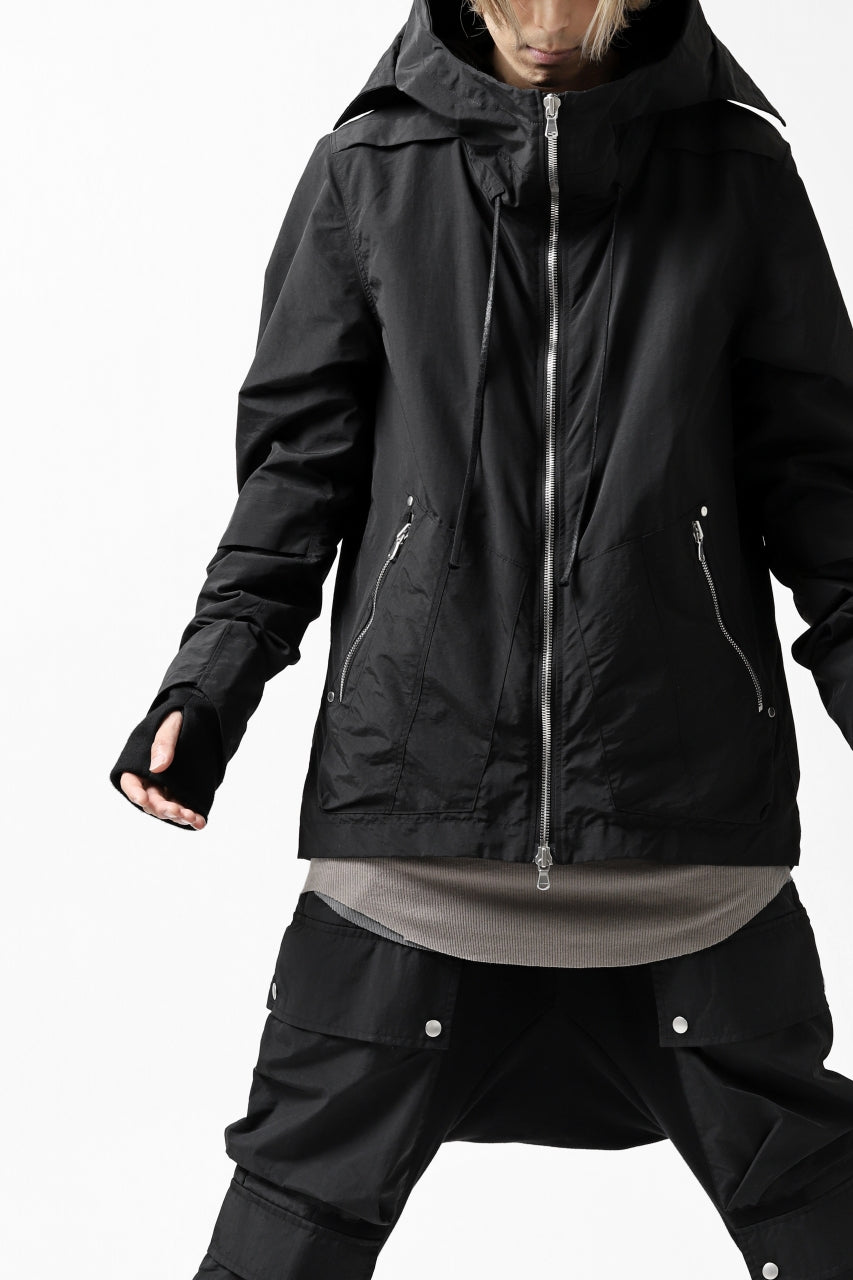 A.F ARTEFACT "PLEASANT" PARKA-JACKET / SALT SHRINKAGE NYLON (BLACK)