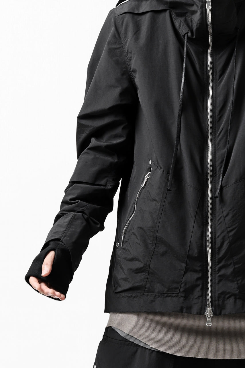 A.F ARTEFACT "PLEASANT" PARKA-JACKET / SALT SHRINKAGE NYLON (BLACK)